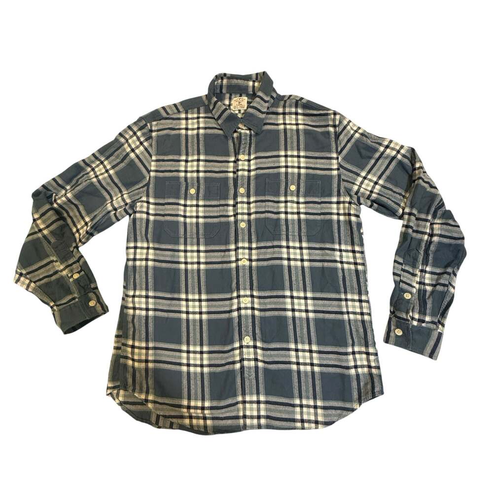 J.Crew Men's Blue Plaid Flannel Shirt Size Large